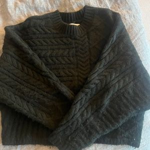 Black cable knit sweater